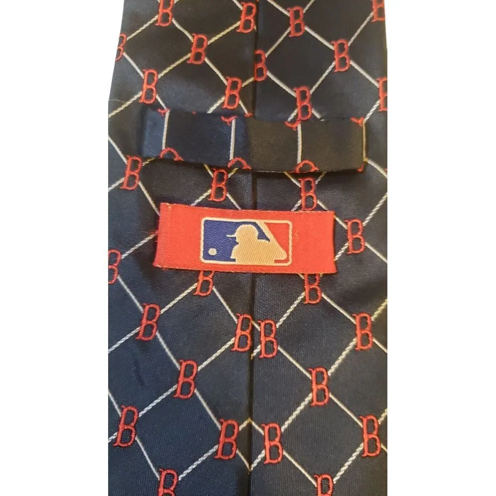 MLB Boston Red Sox Neck Tie Mens Official Blue Red White 'B' Logo Baseball Sport